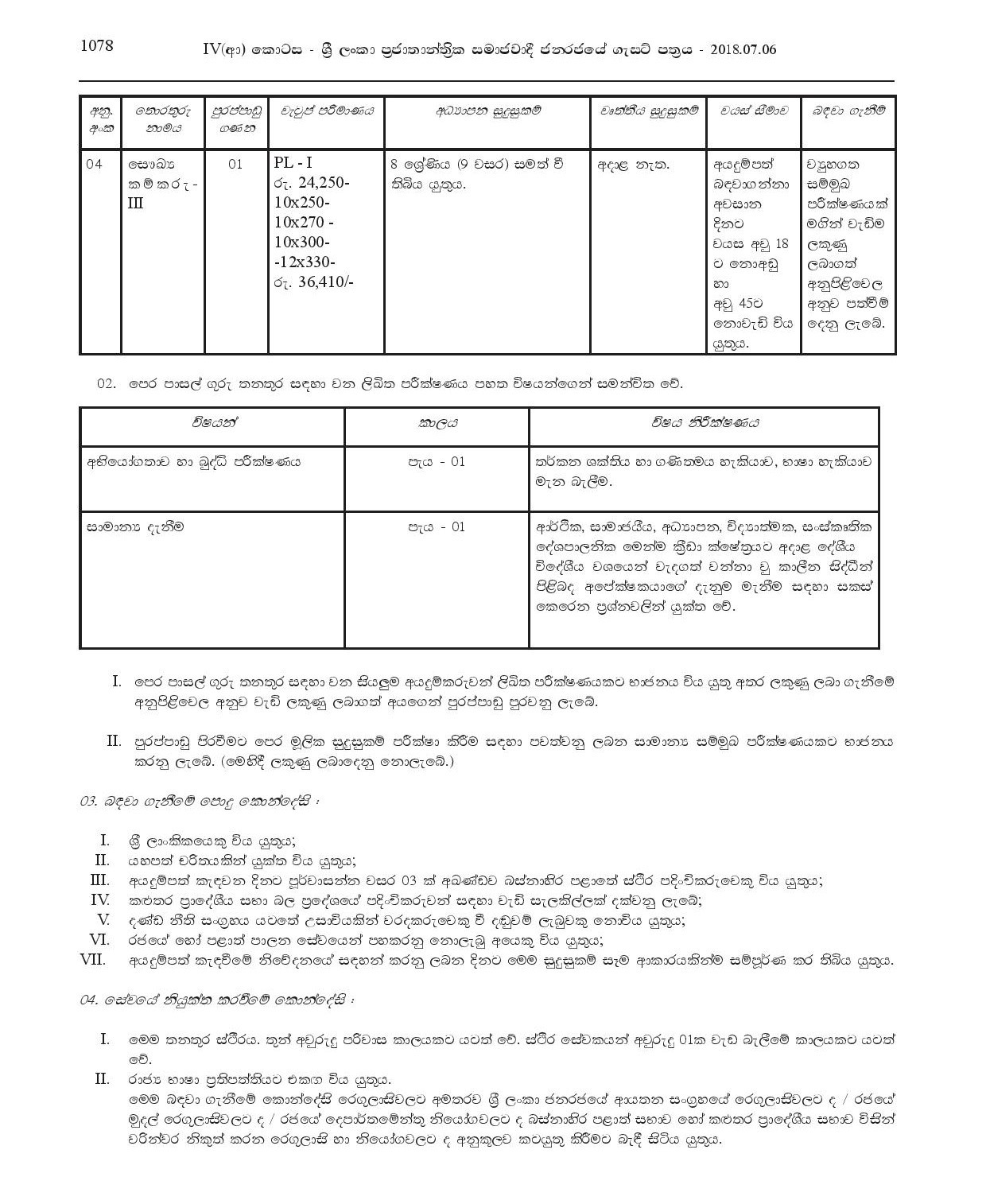 Pre School Teacher, Office Assistant, Work/Field Labourer, Health Labourer - Kalutara Pradeshiya Sabha